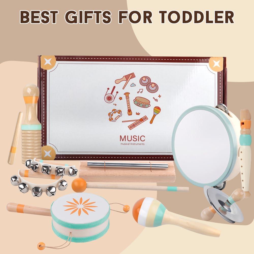 Instrumentos Musicales Montessori de Madera para Niños 1-3 Años