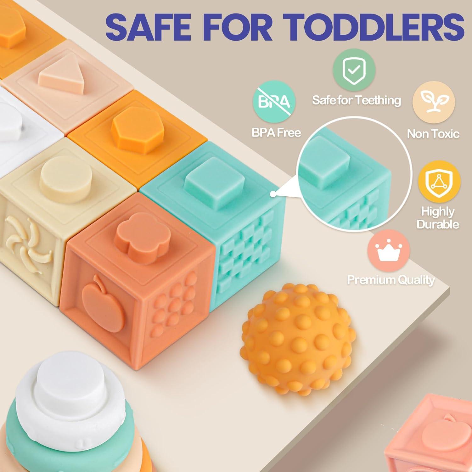 Juguetes Montessori 8 en 1 de Madera para Bebés Unisex