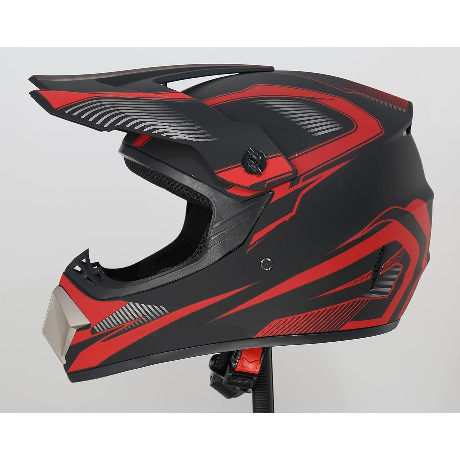 Casco Integral Senhill para Motocross con Guantes y Gafas