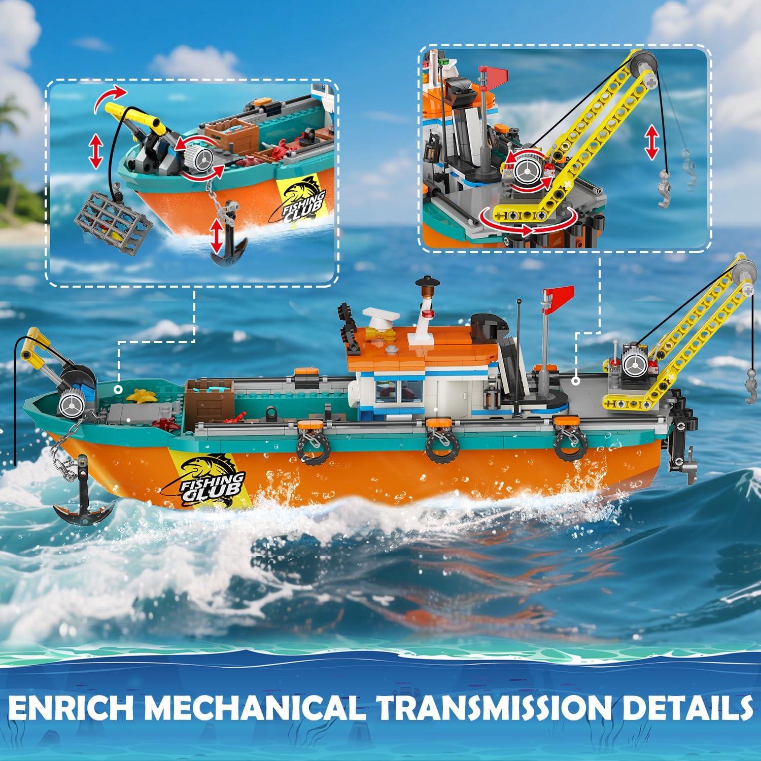 Kit de Construcción Barco de Pesca HiWEEGO 762 Piezas