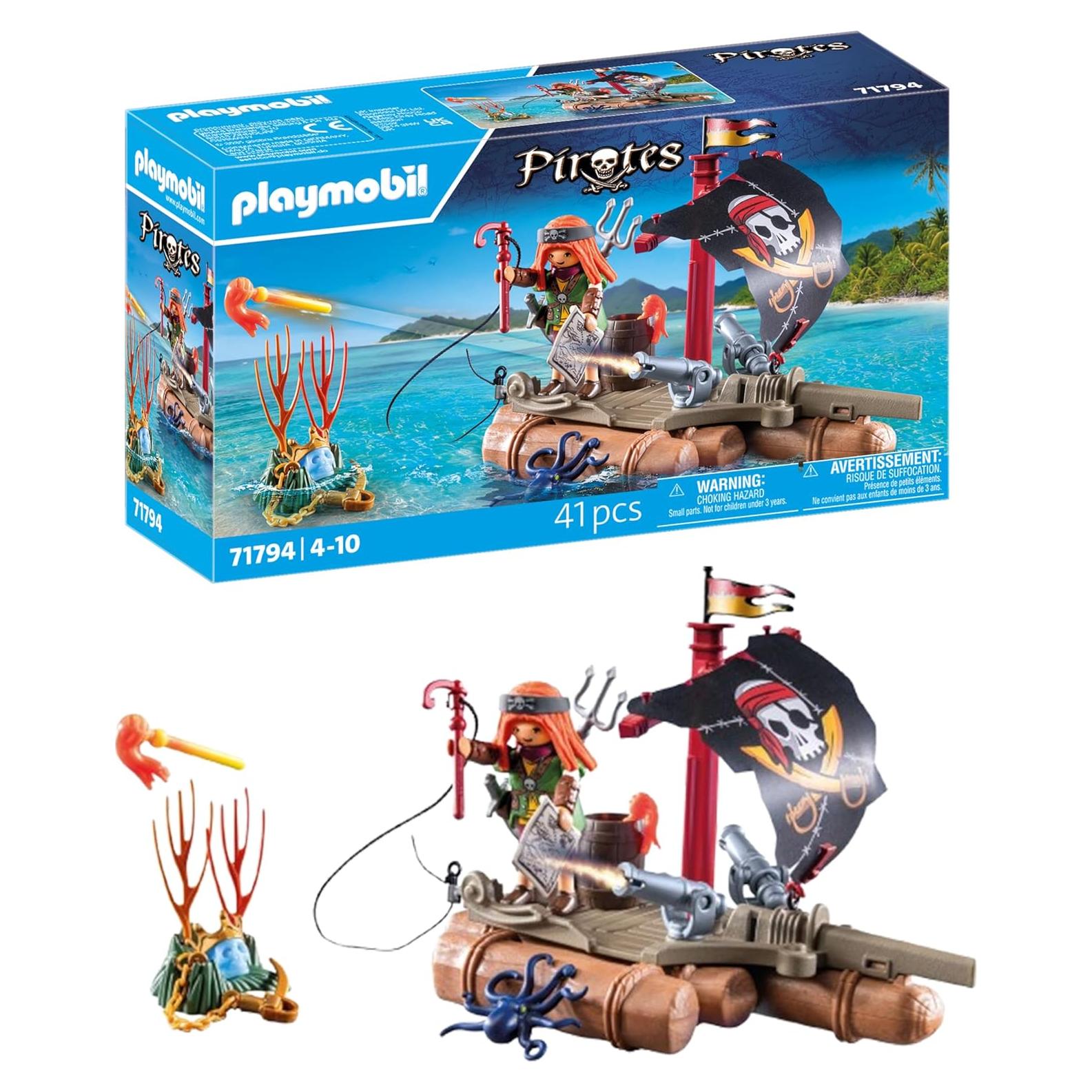 Balsa Pirata PLAYMOBIL 71794 con Tesoro y Accesorios