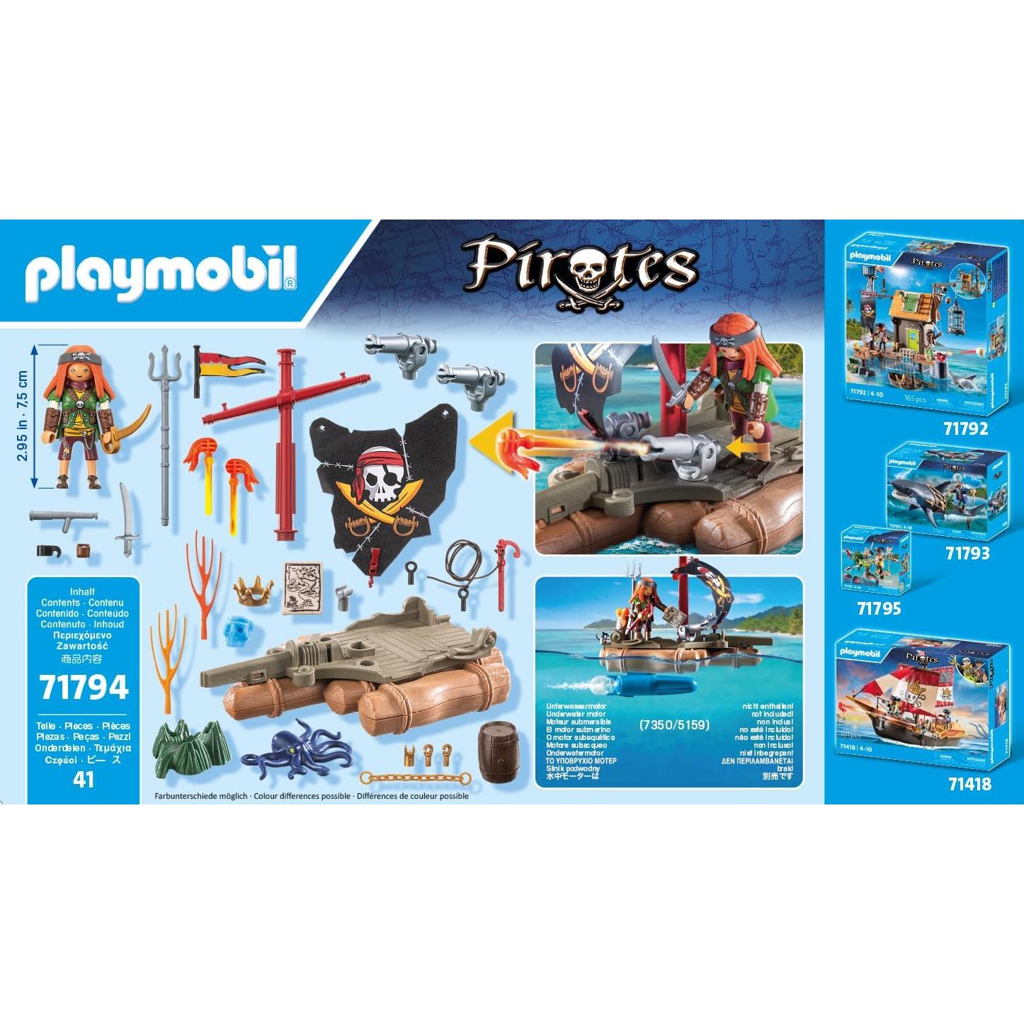 Balsa Pirata PLAYMOBIL 71794 con Tesoro y Accesorios