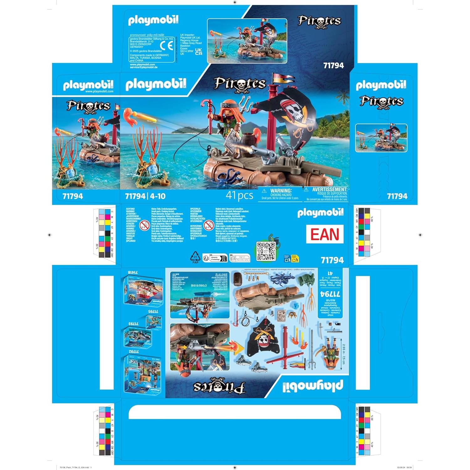 Balsa Pirata PLAYMOBIL 71794 con Tesoro y Accesorios
