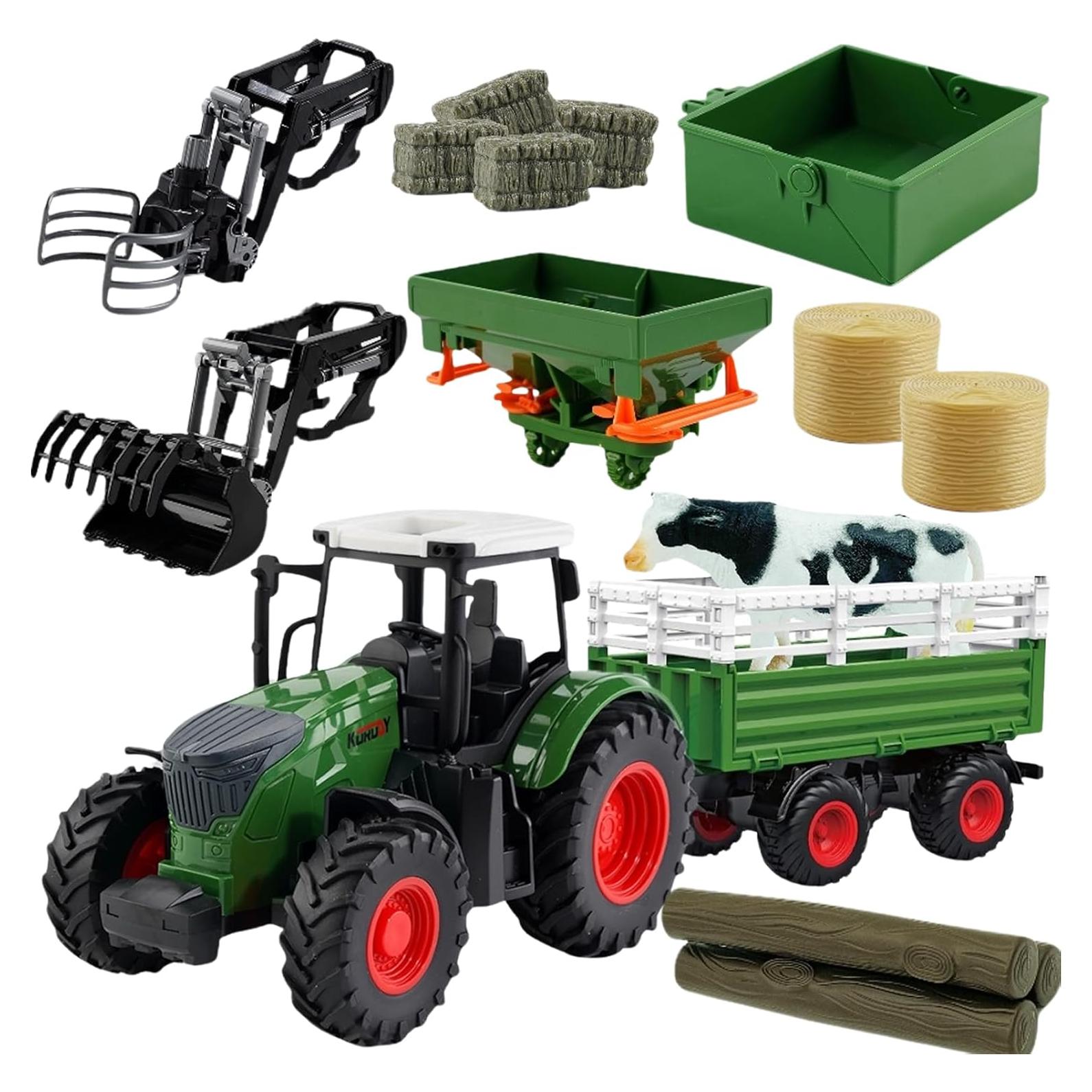 Tractor de Juguete Peagprav con Remolque y Accesorios 41.91 cm