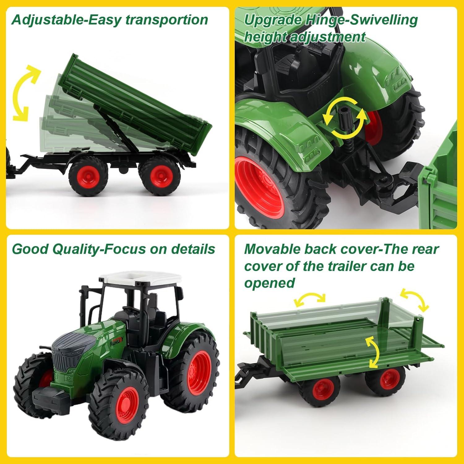 Tractor de Juguete Peagprav con Remolque y Accesorios 41.91 cm