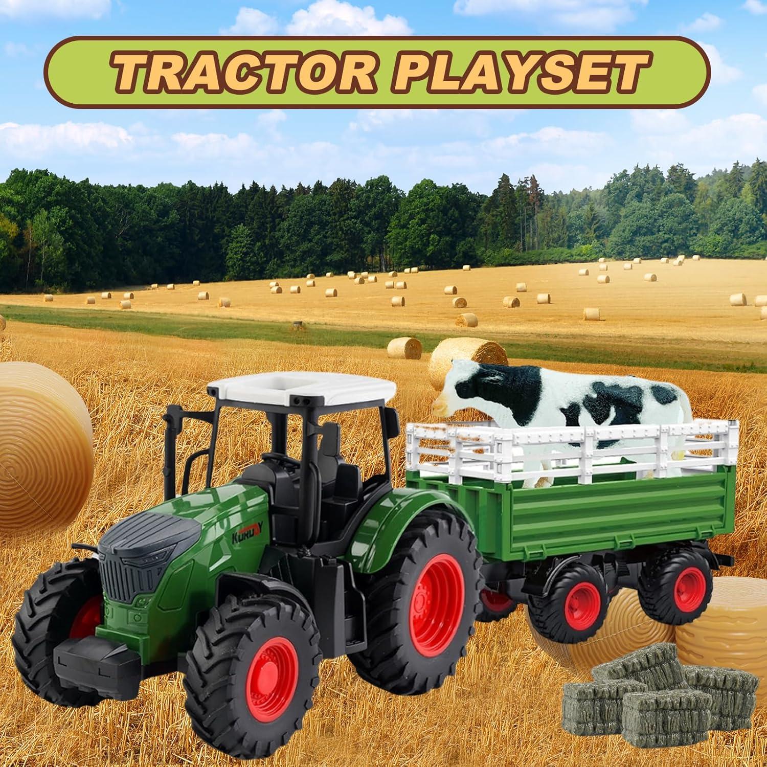 Tractor de Juguete Peagprav con Remolque y Accesorios 41.91 cm