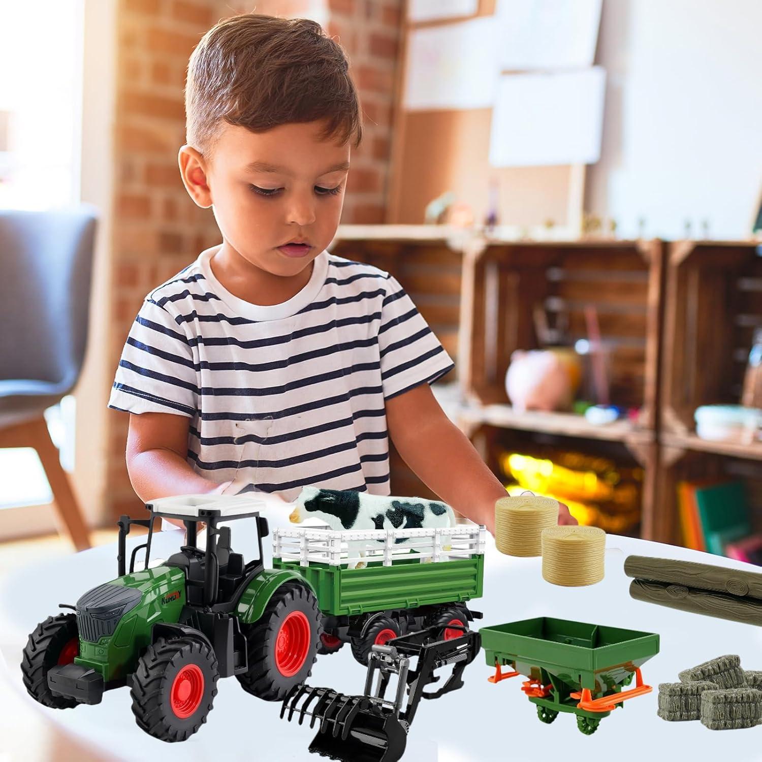 Tractor de Juguete Peagprav con Remolque y Accesorios 41.91 cm