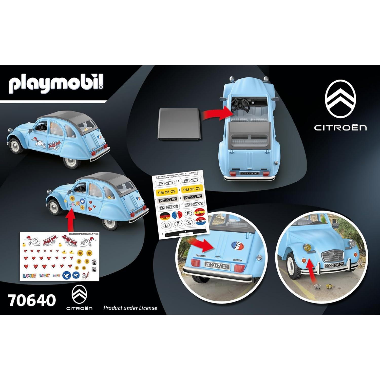 PLAYMOBIL Auto Clásico Citroën 2 CV 70640 Juguete 57 Piezas