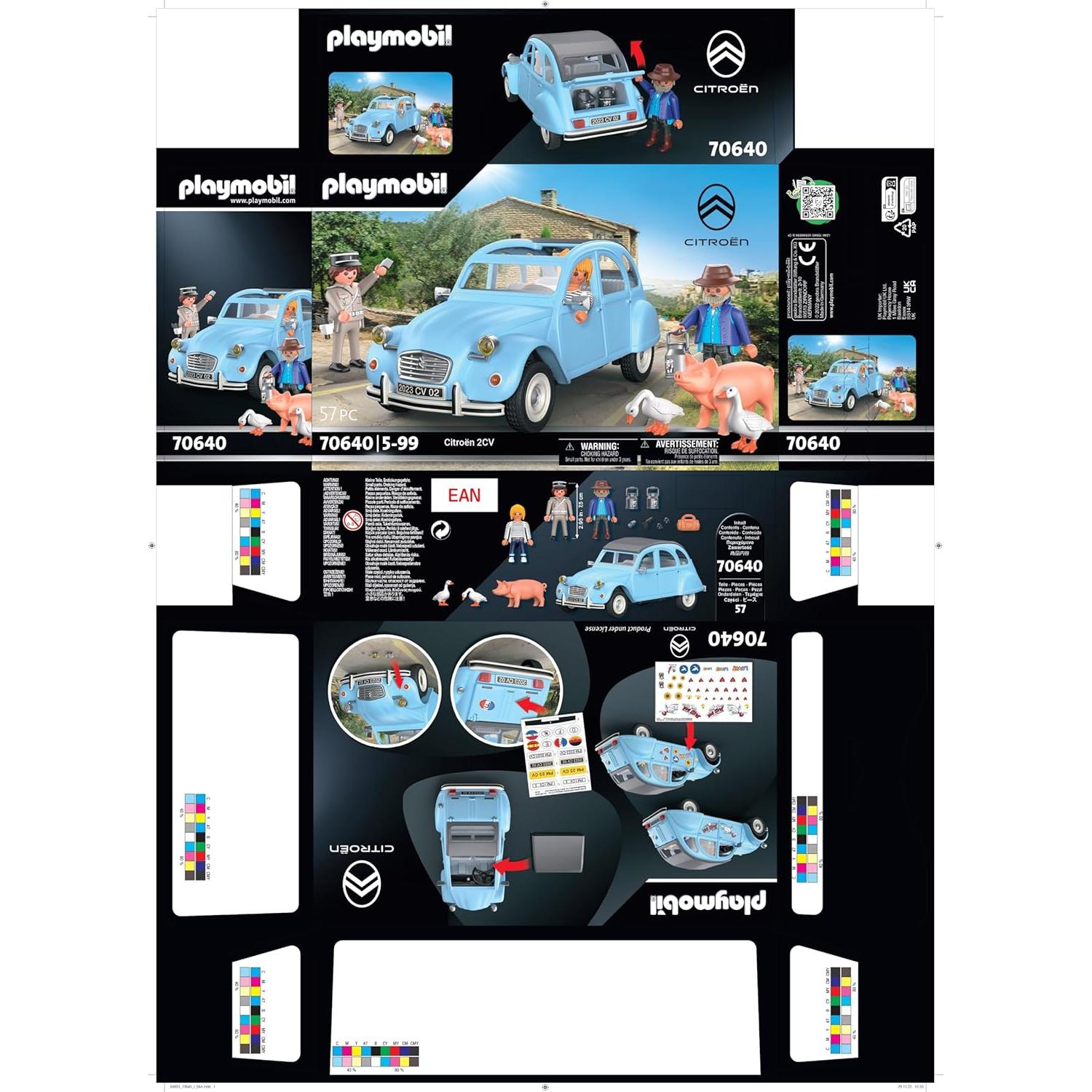 PLAYMOBIL Auto Clásico Citroën 2 CV 70640 Juguete 57 Piezas