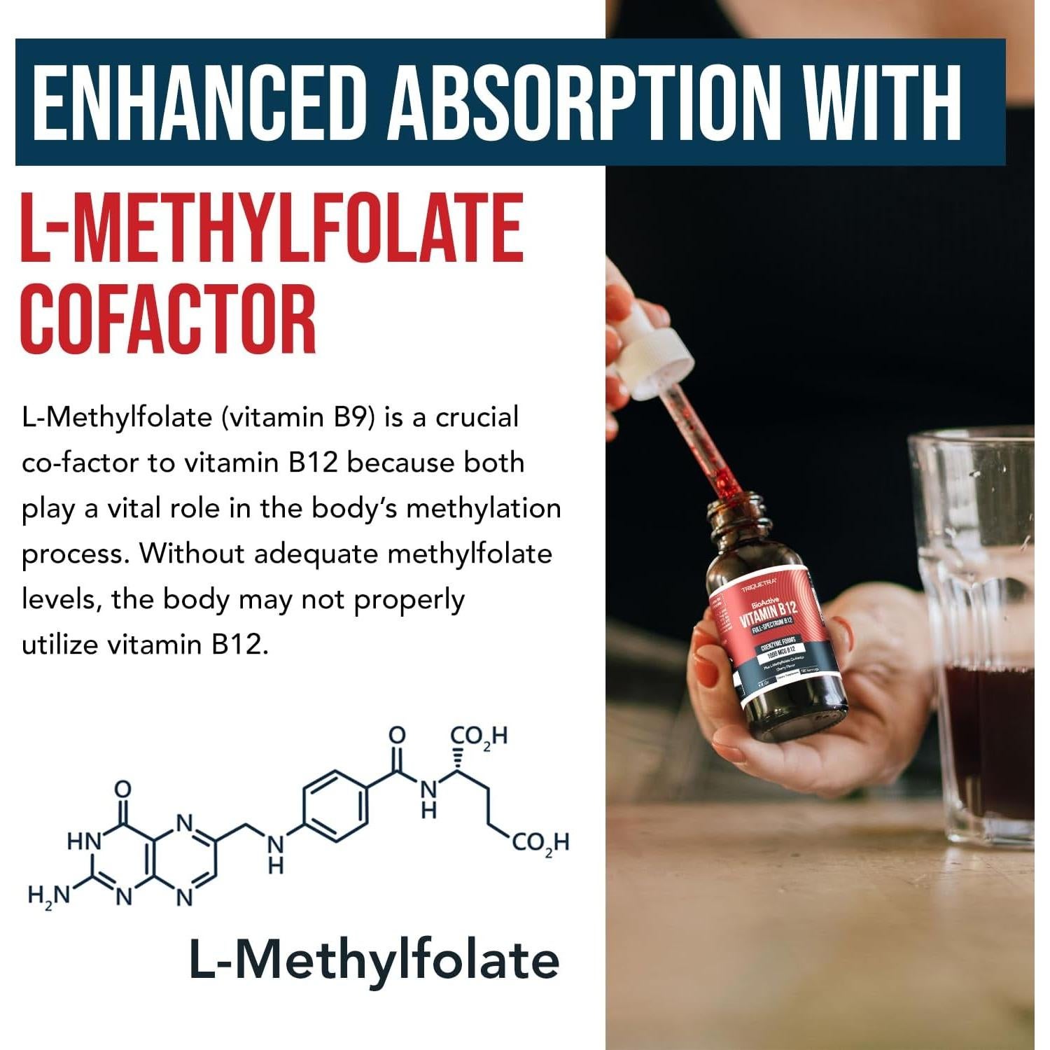 BioActive Vitamina B12 1000 mcg Triquetra Health Sabor Cereza