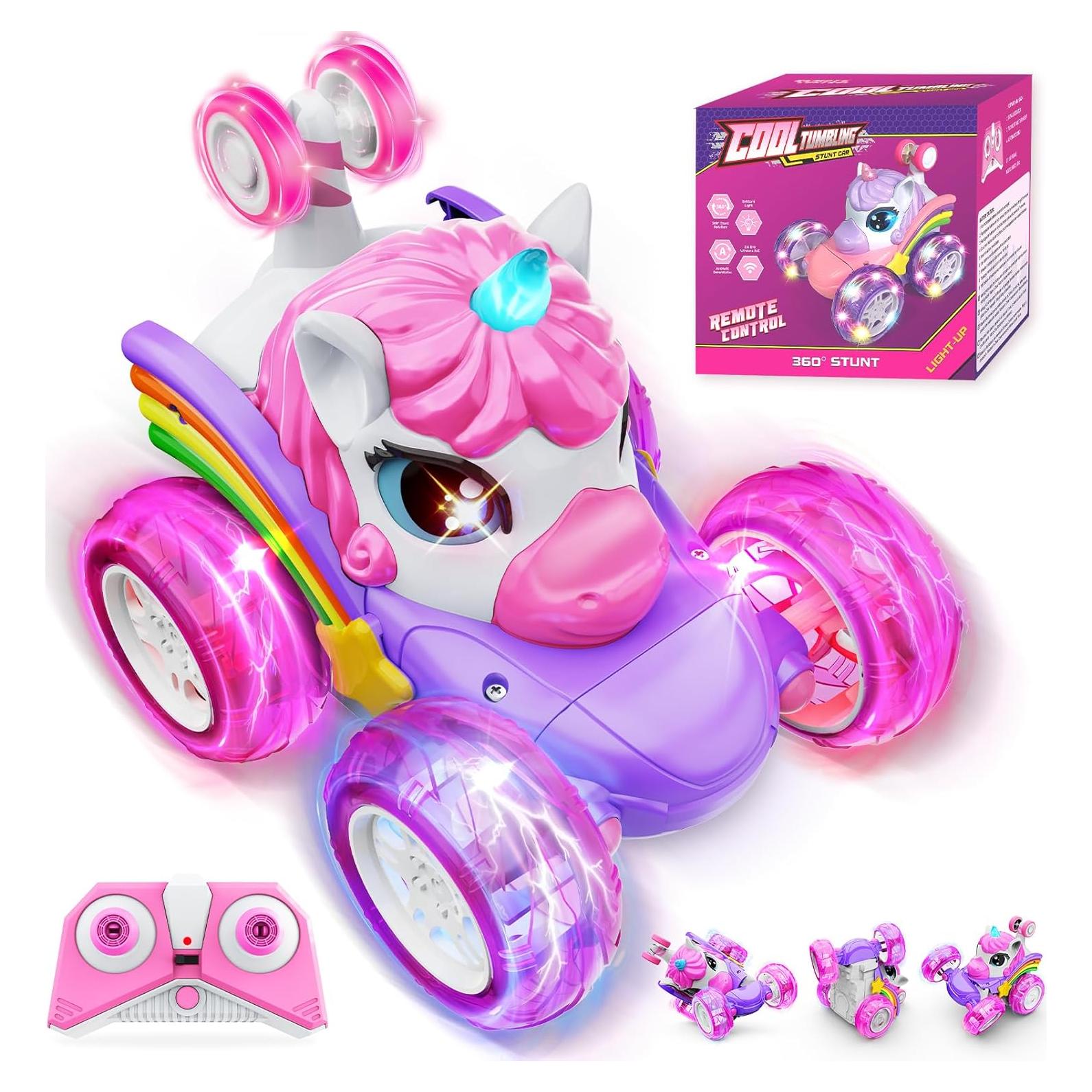 Coche de Control Remoto Unicornio Innofans 4WD 360° LED Rosa-Blanco