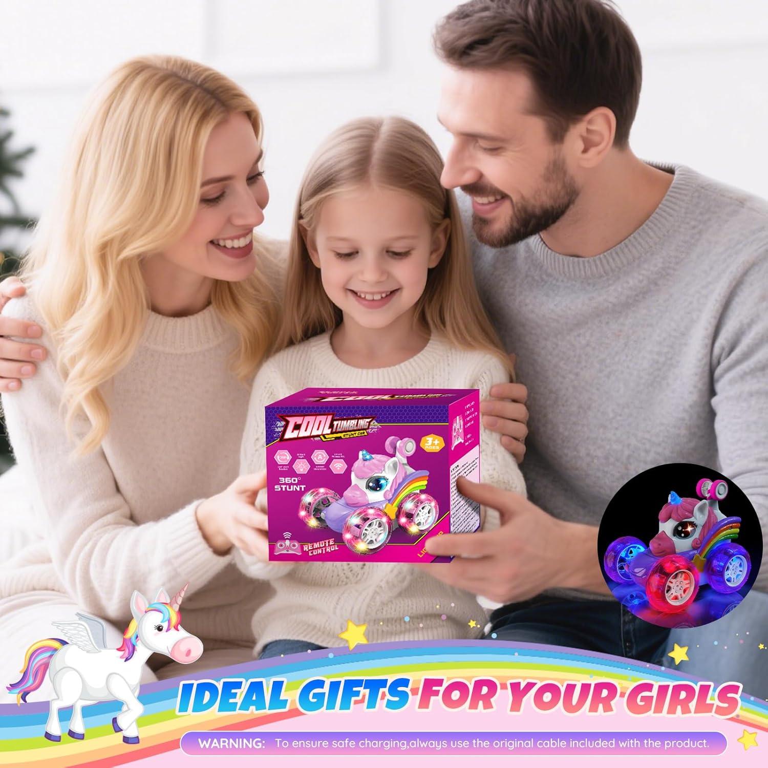 Coche de Control Remoto Unicornio Innofans 4WD 360° LED Rosa-Blanco