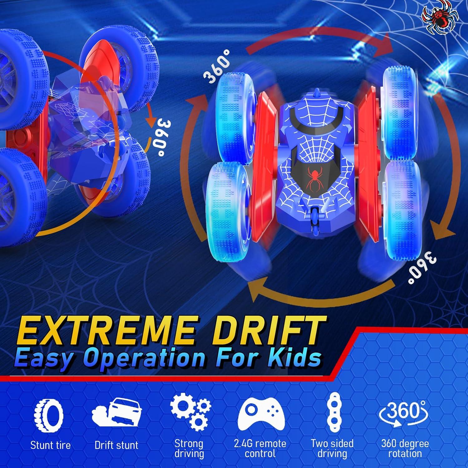 Coche RC Acrobático NQD Spider 4WD 360° con Luces LED