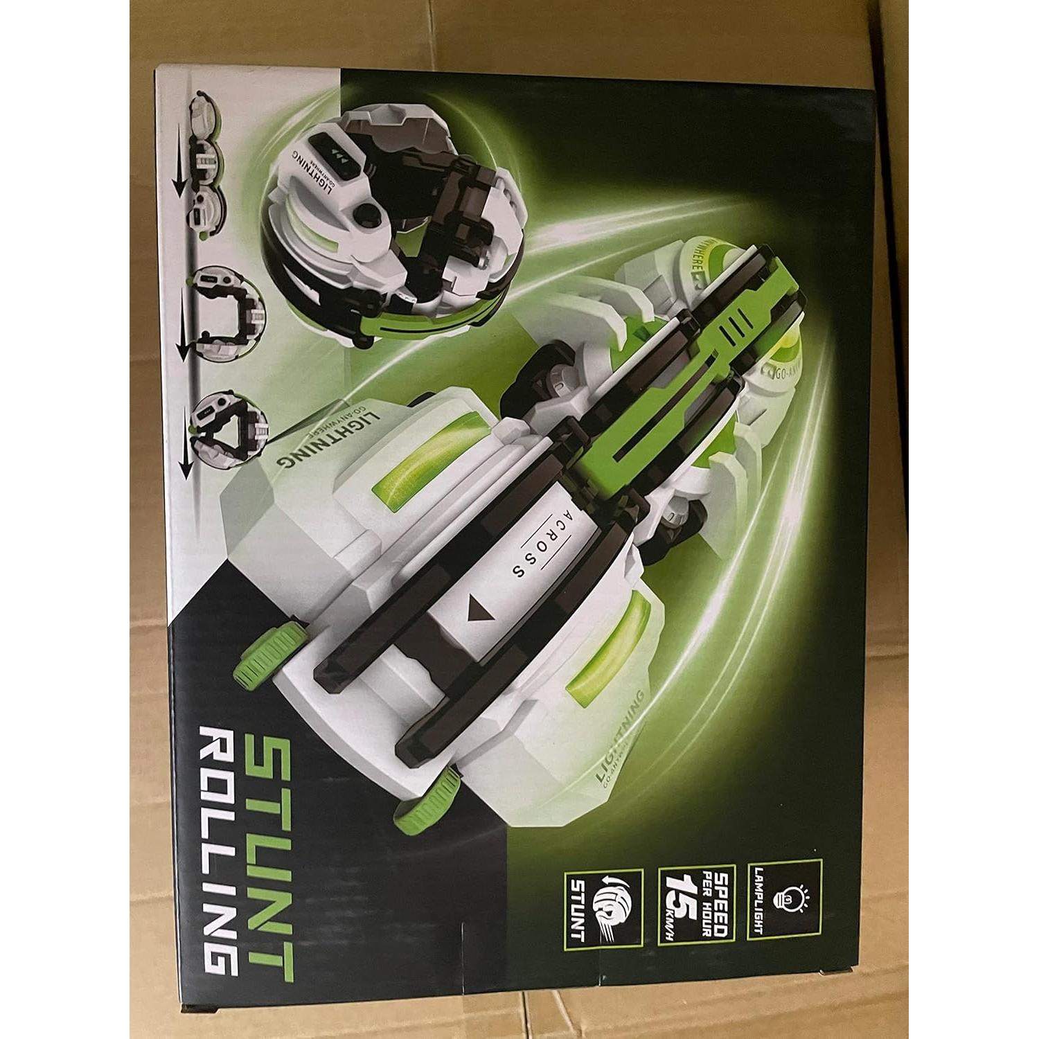 Coche RC Acrobático BAZADER Verde 360° con Luces LED