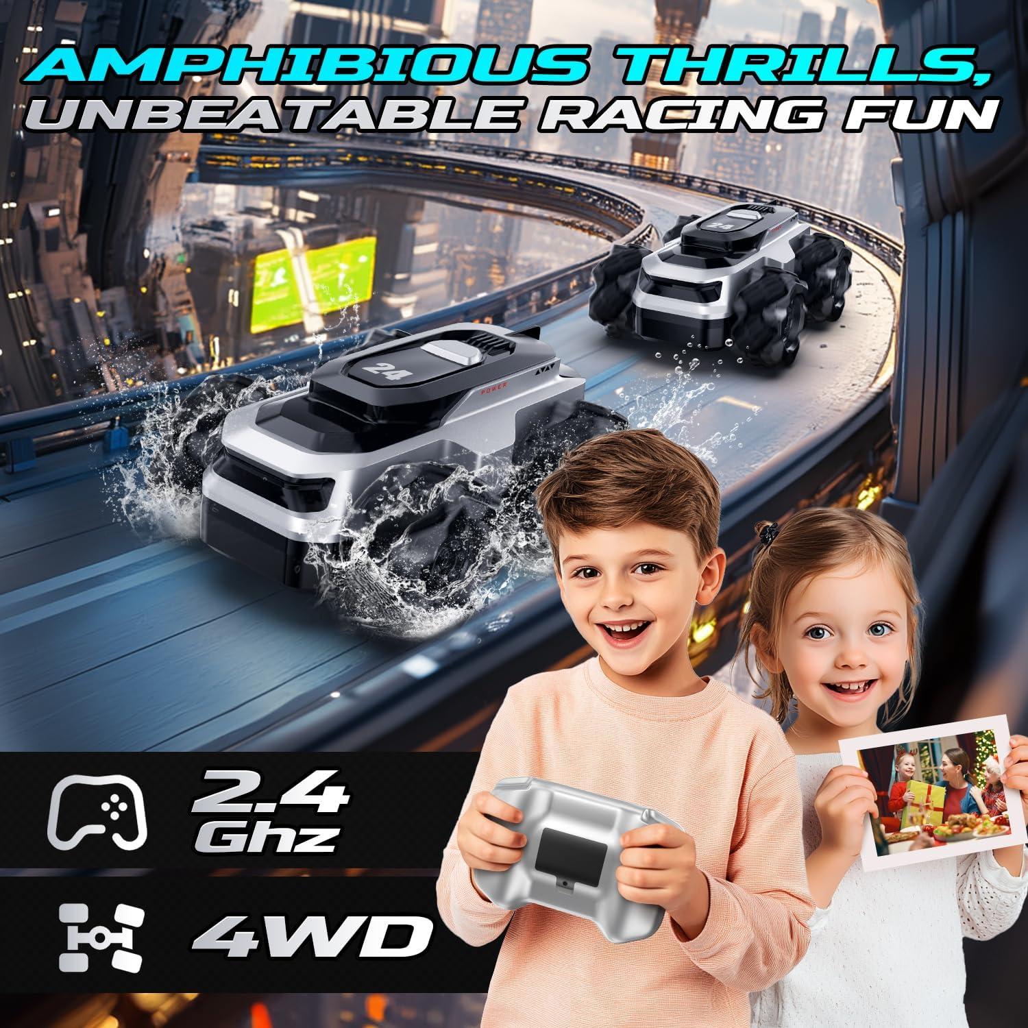 Coche RC Anfibio DEERC US-2624 - Mini 4WD Impermeable