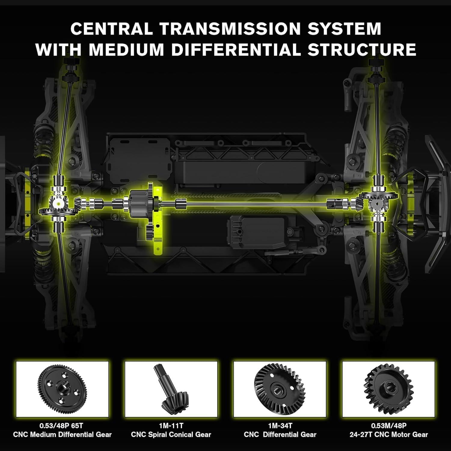 Camión Monstruo RC RIAARIO 1/10 4WD 80 km/h Negro