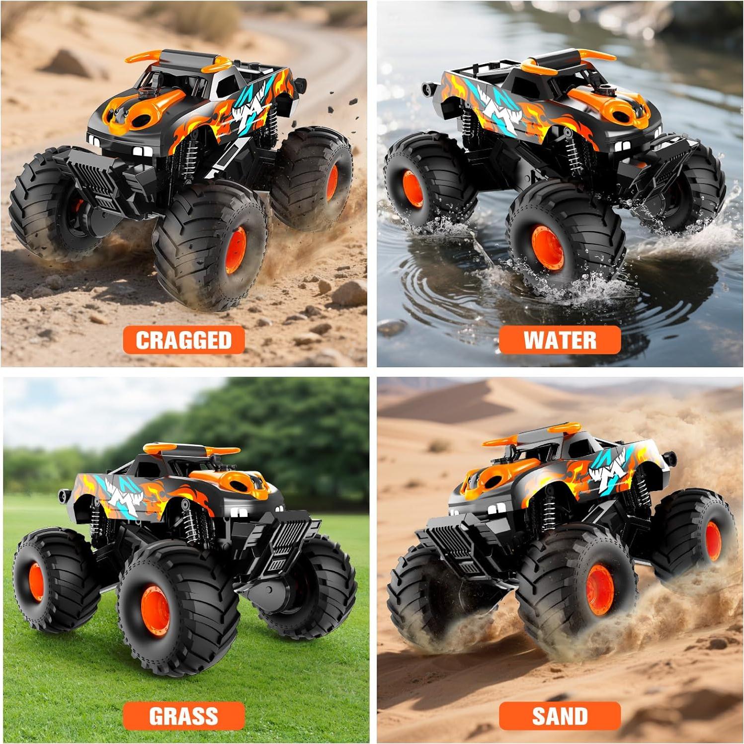 Coche RC Monster Truck Gampop 1:16 4WD Impermeable 0.99kg