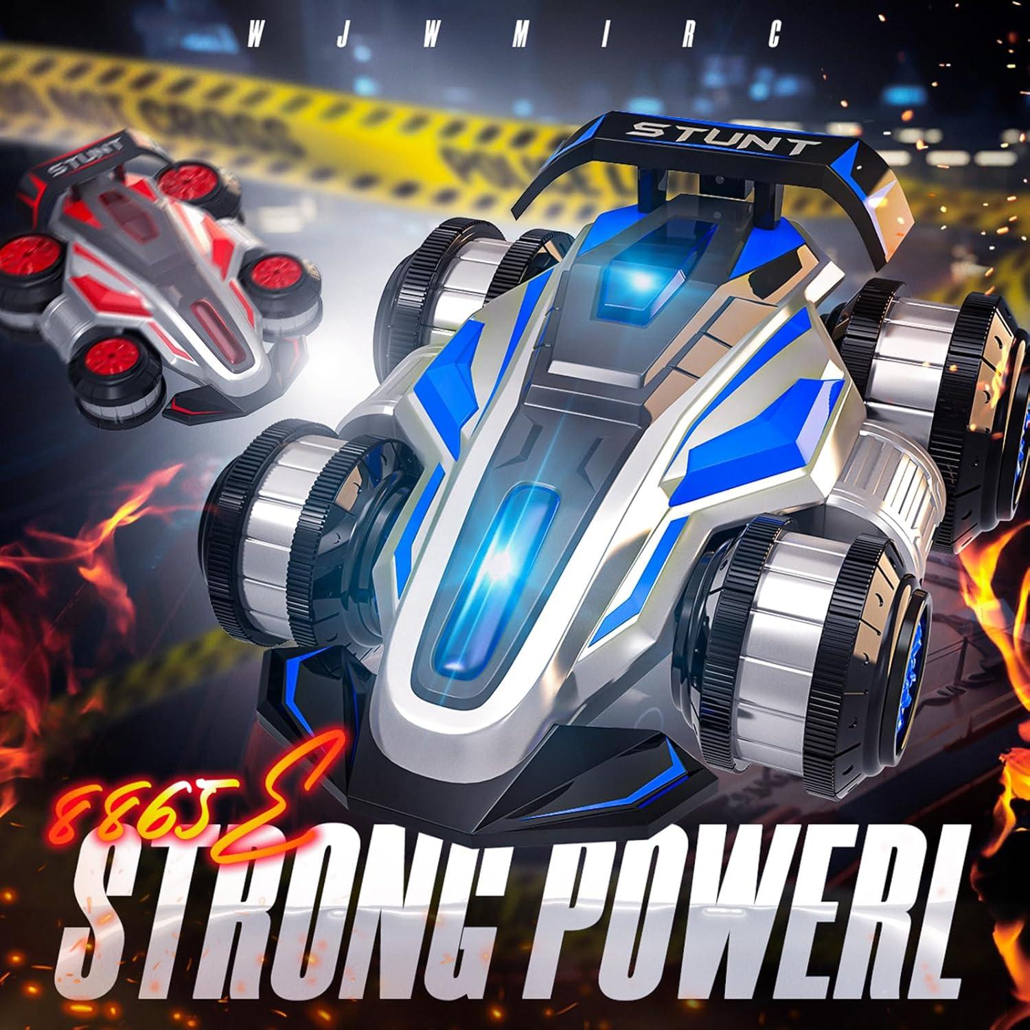 Coche RC Acrobático WJWMIRC 4WD 360° Rotación Azul