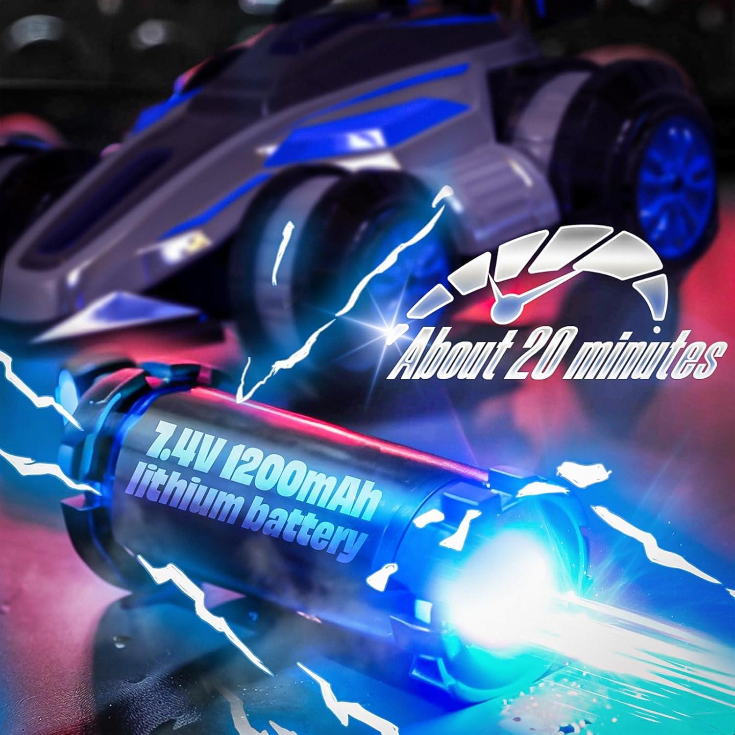 Coche RC Acrobático WJWMIRC 4WD 360° Rotación Azul