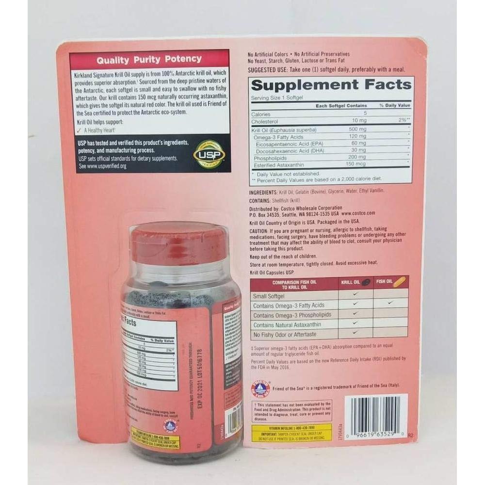 Aceite de Kril Kirkland Signature 500 mg 160 Gelatinas Blandas