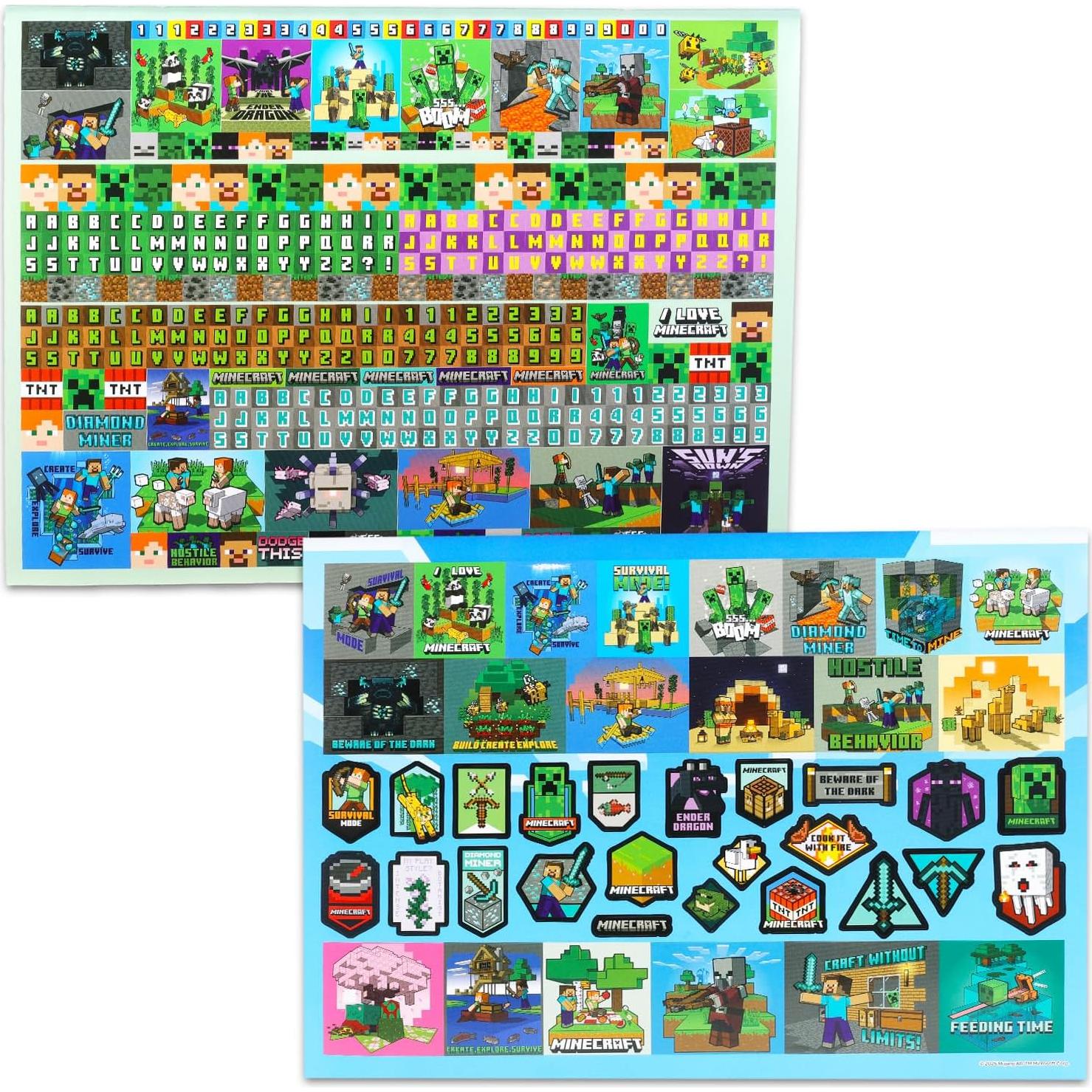 Almohadilla de Stickers Minecraft - Más de 1000 Stickers Reutilizables