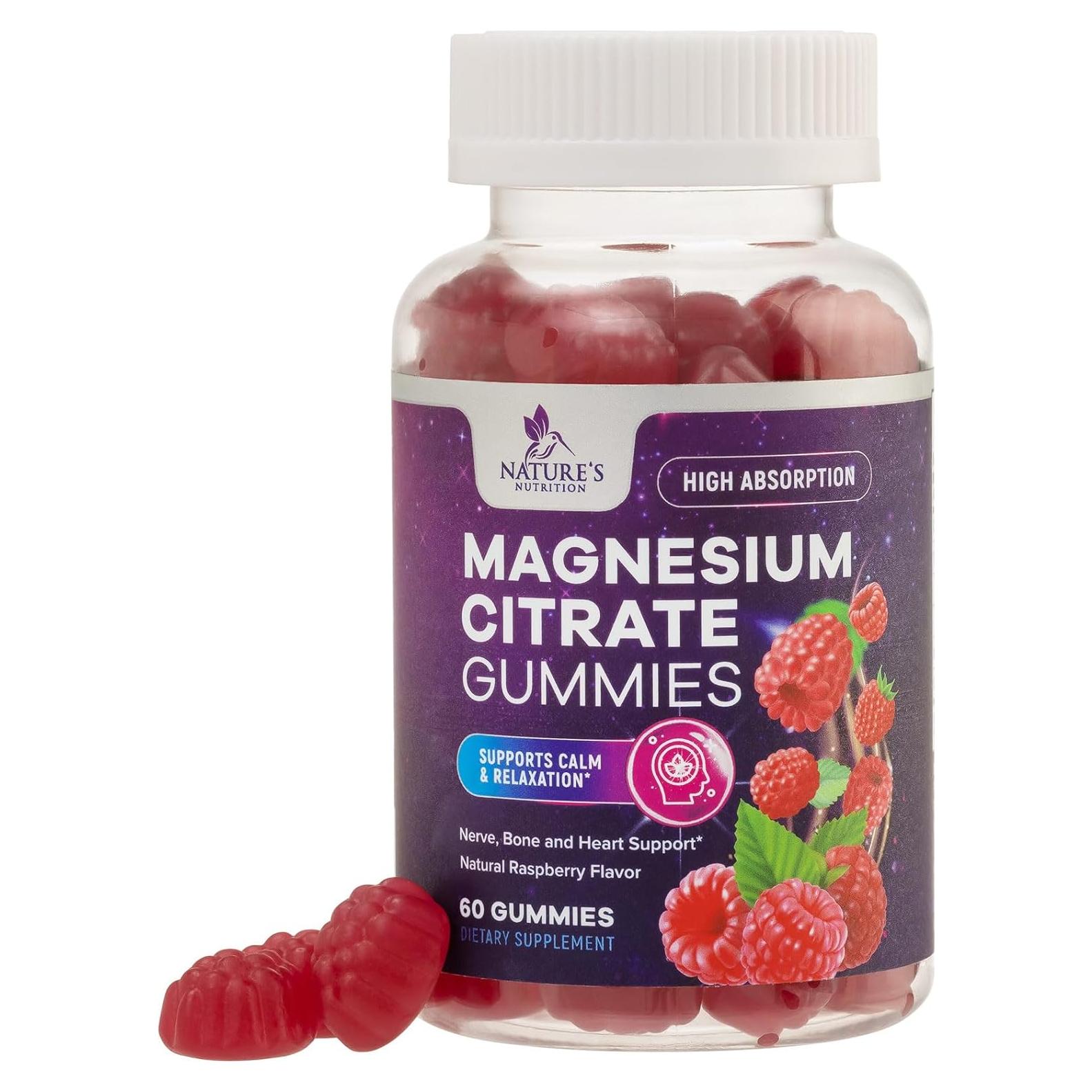 Gominolas de Magnesio Nature's Nutrition 60 Unidades Sabor Frambuesa