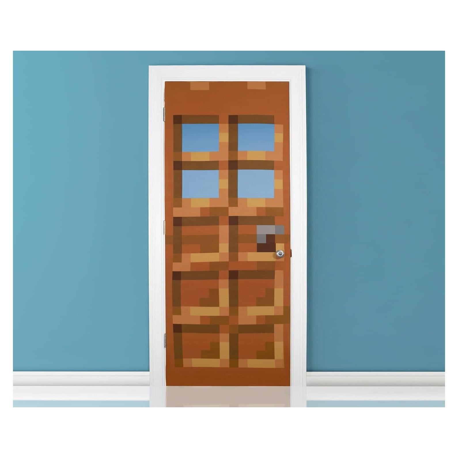 Puerta Adherente de Tela Minecraft Ukonic 86 x 208 cm Verde