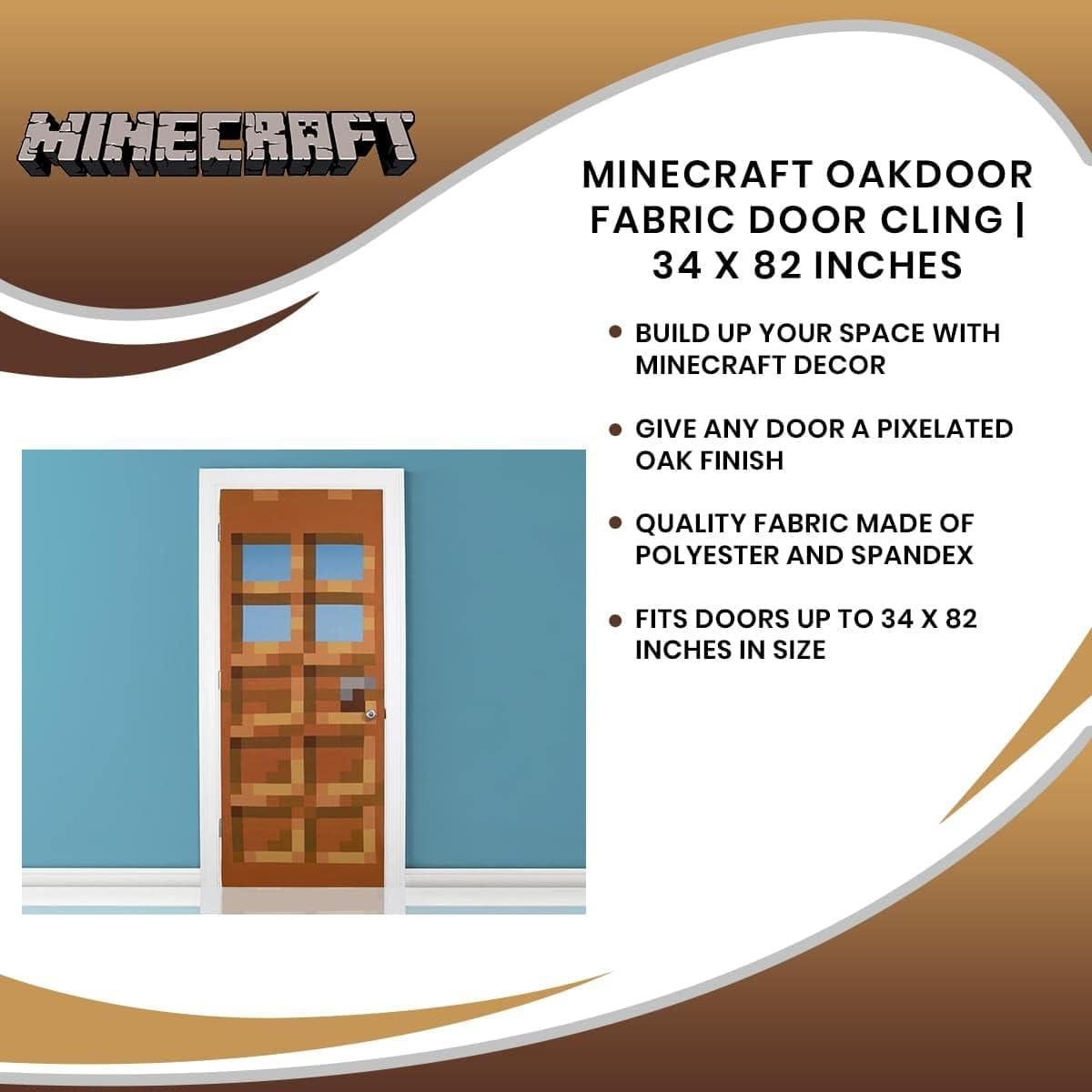 Puerta Adherente de Tela Minecraft Ukonic 86 x 208 cm Verde
