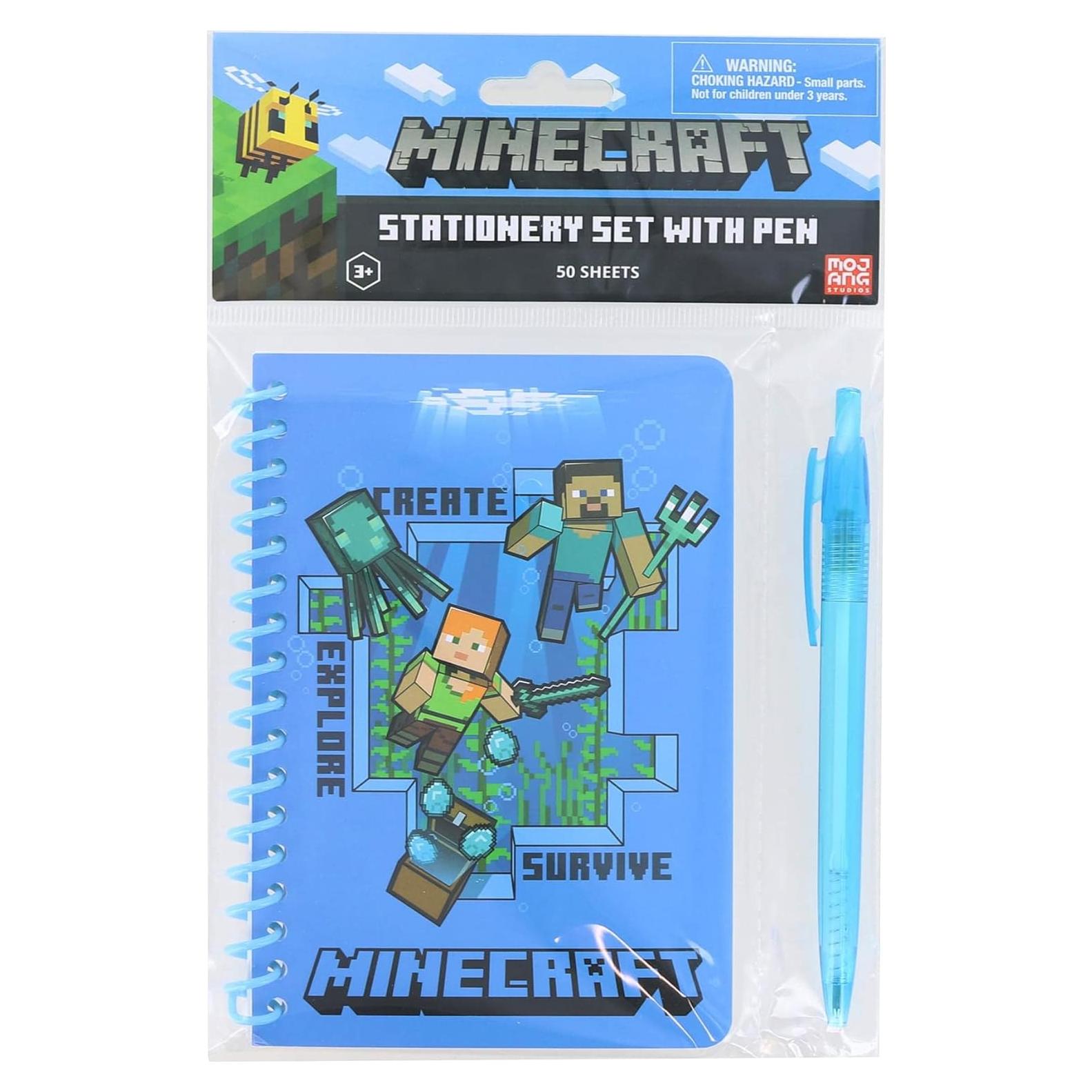 Cuaderno Espiral Minecraft con Bolígrafo 50 Hojas