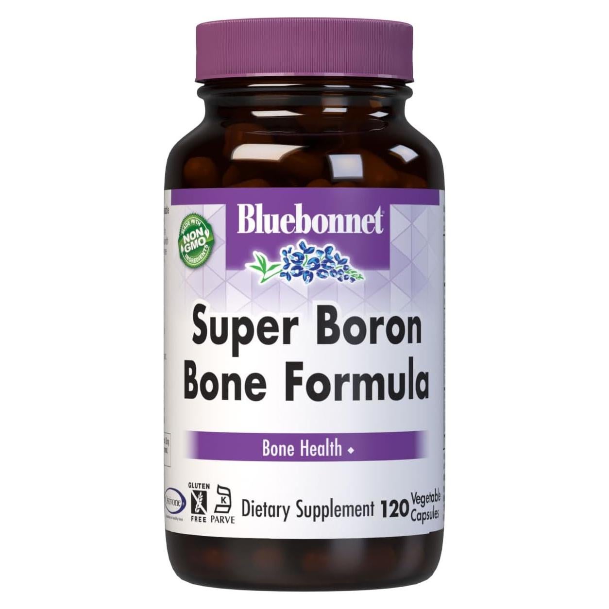 Fórmula de Huesos Super Boron BlueBonnet 120 Cápsulas Vegetales