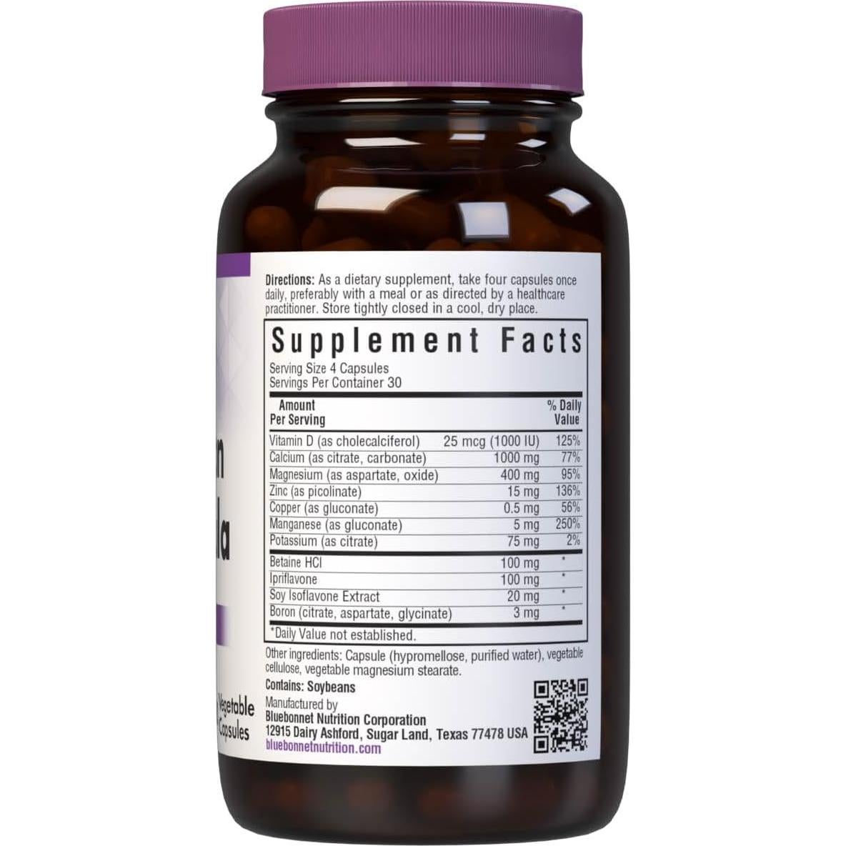 Fórmula de Huesos Super Boron BlueBonnet 120 Cápsulas Vegetales