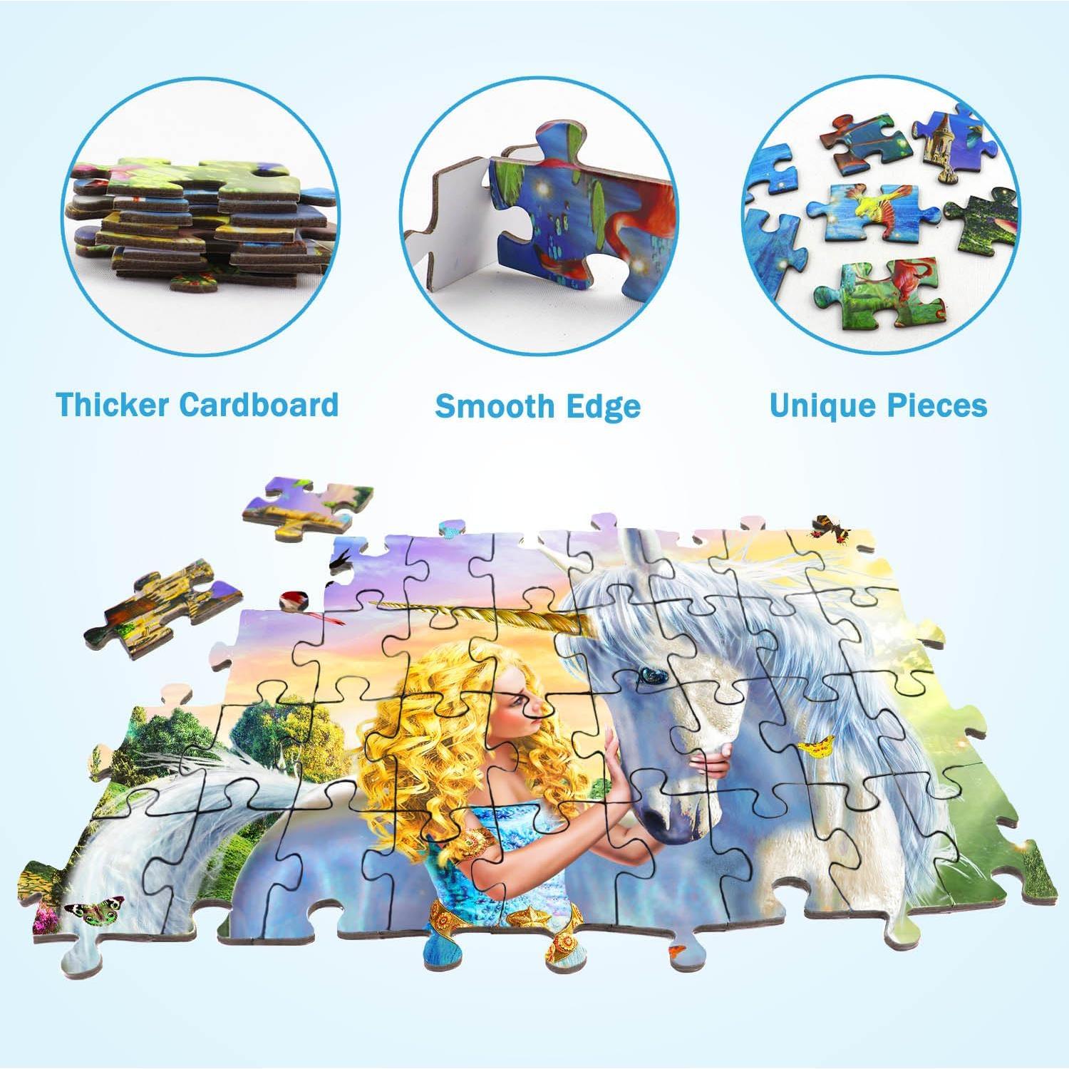 Rompecabezas de Princesa y Unicornio DQRRZ 200 Piezas 49x35cm