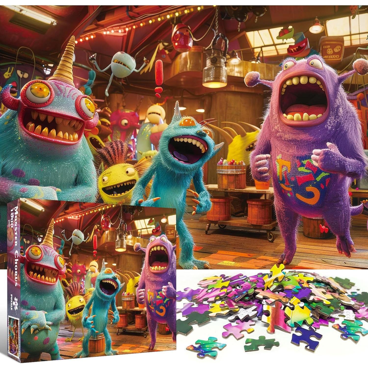 Rompecabezas de 1000 Piezas TangMosaic - Monstruos Divertidos