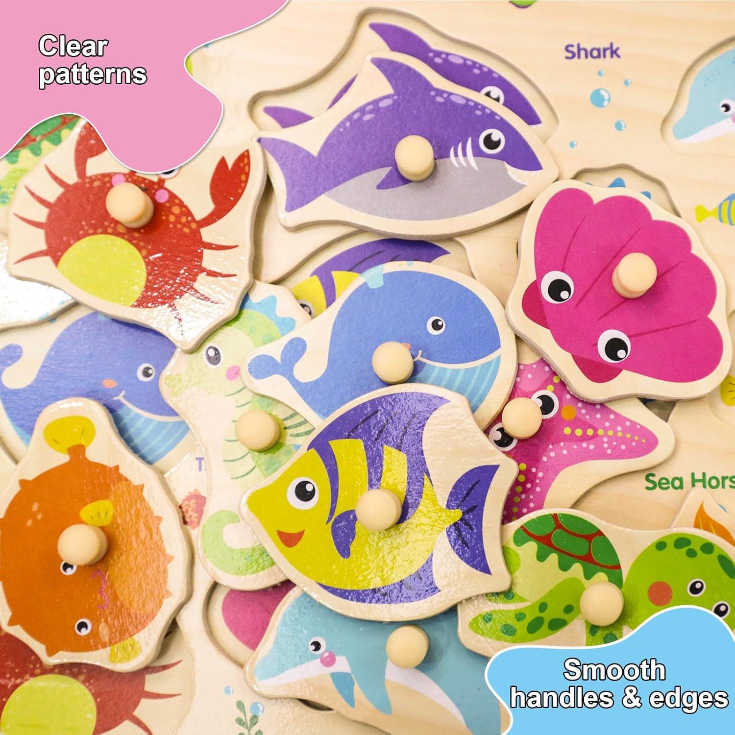 6 Rompecabezas de Madera Educativos para Niños 2-5 Años