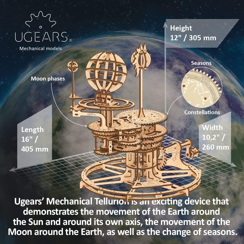Rompecabezas 3D UGEARS Tellurion Solar Mecánico para Adultos