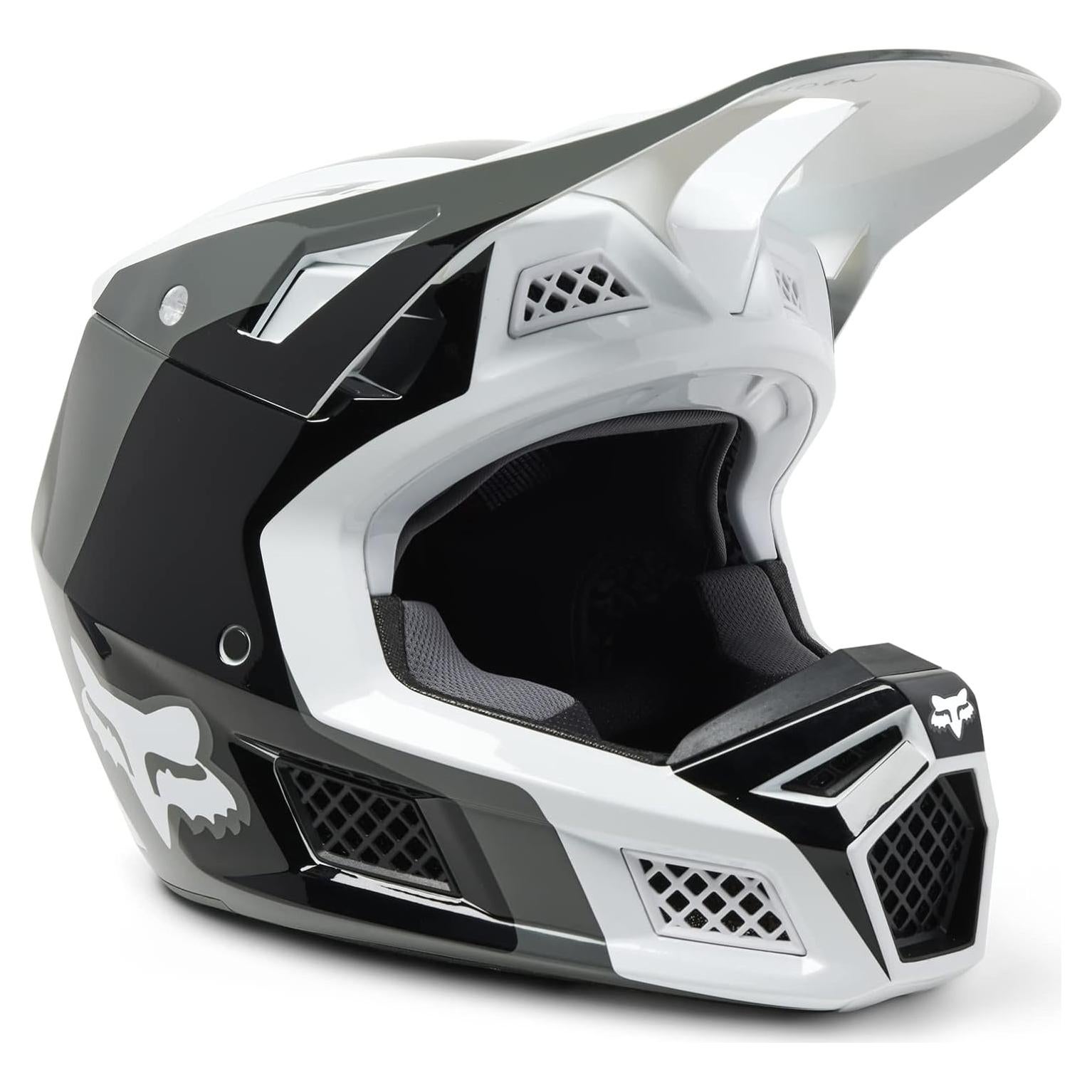 Casco de Motocross Fox Racing V3 RS MIPS Negro/Blanco Pequeño