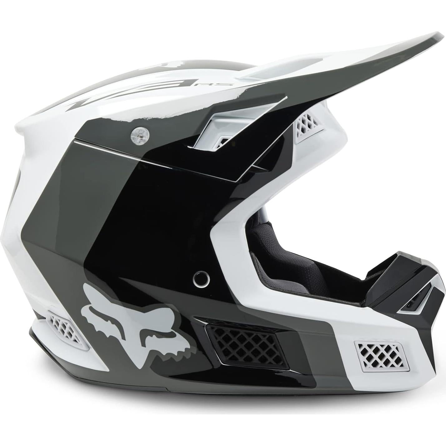 Casco de Motocross Fox Racing V3 RS MIPS Negro/Blanco Pequeño