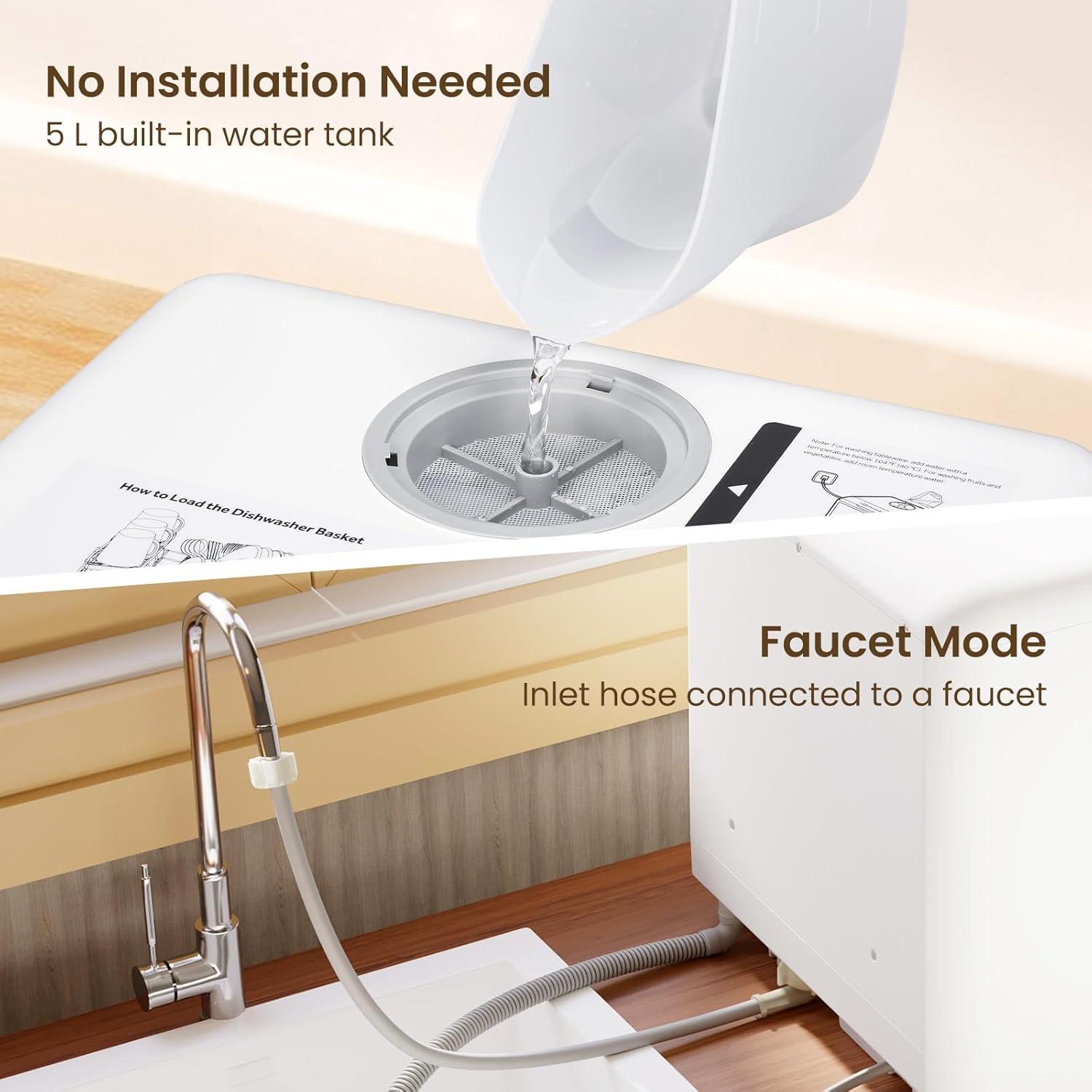 HAVA Lavavajillas de Encimera TDQR 6 Programas 5L Portátil