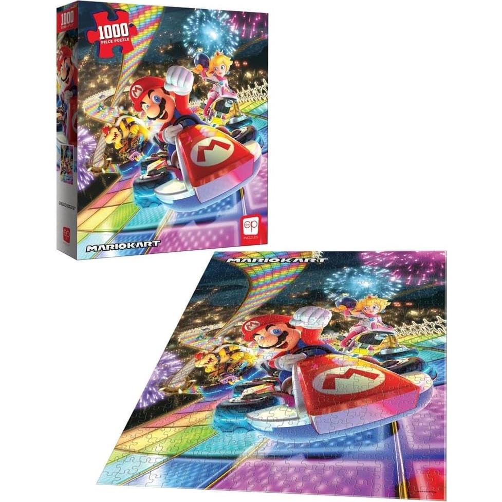 Rompecabezas 1000 Piezas Mario Kart Rainbow Road USAOpoly