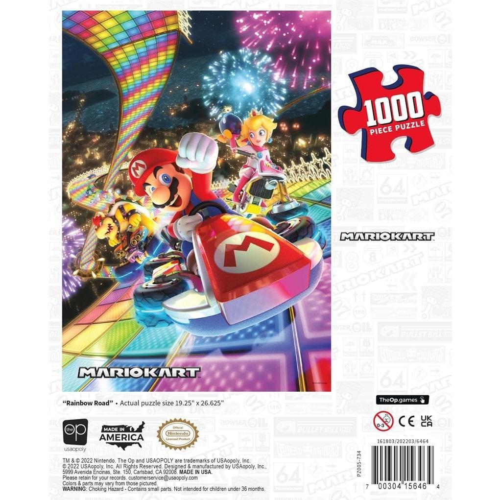 Rompecabezas 1000 Piezas Mario Kart Rainbow Road USAOpoly