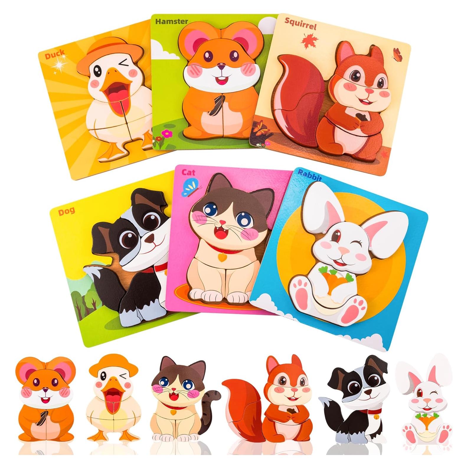 Rompecabezas de Madera Montessori YUNHE 6 Animales 0.64 kg