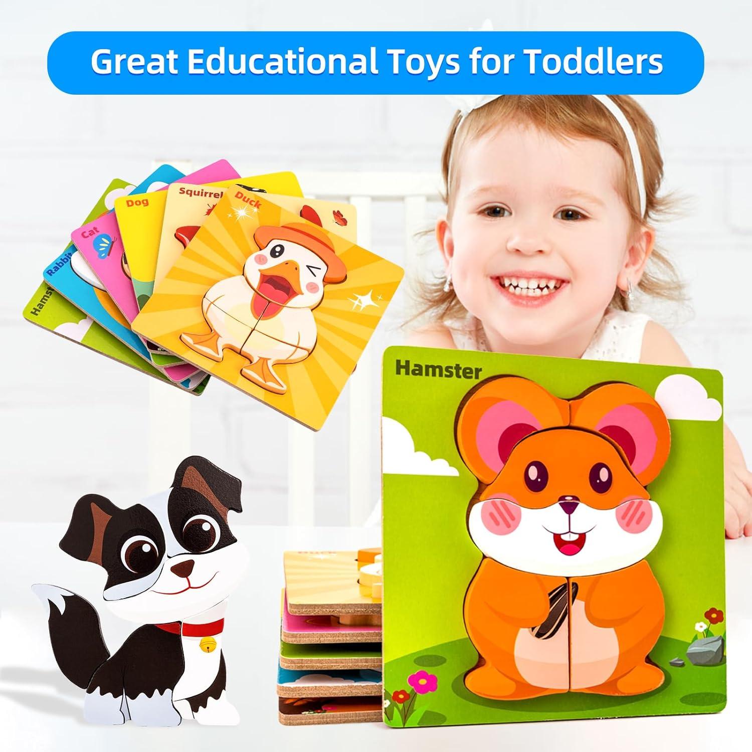 Rompecabezas de Madera Montessori YUNHE 6 Animales 0.64 kg