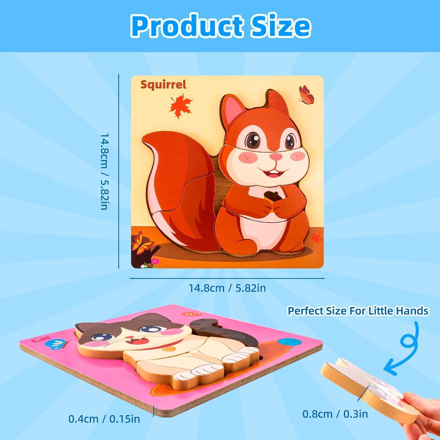 Rompecabezas de Madera Montessori YUNHE 6 Animales 0.64 kg