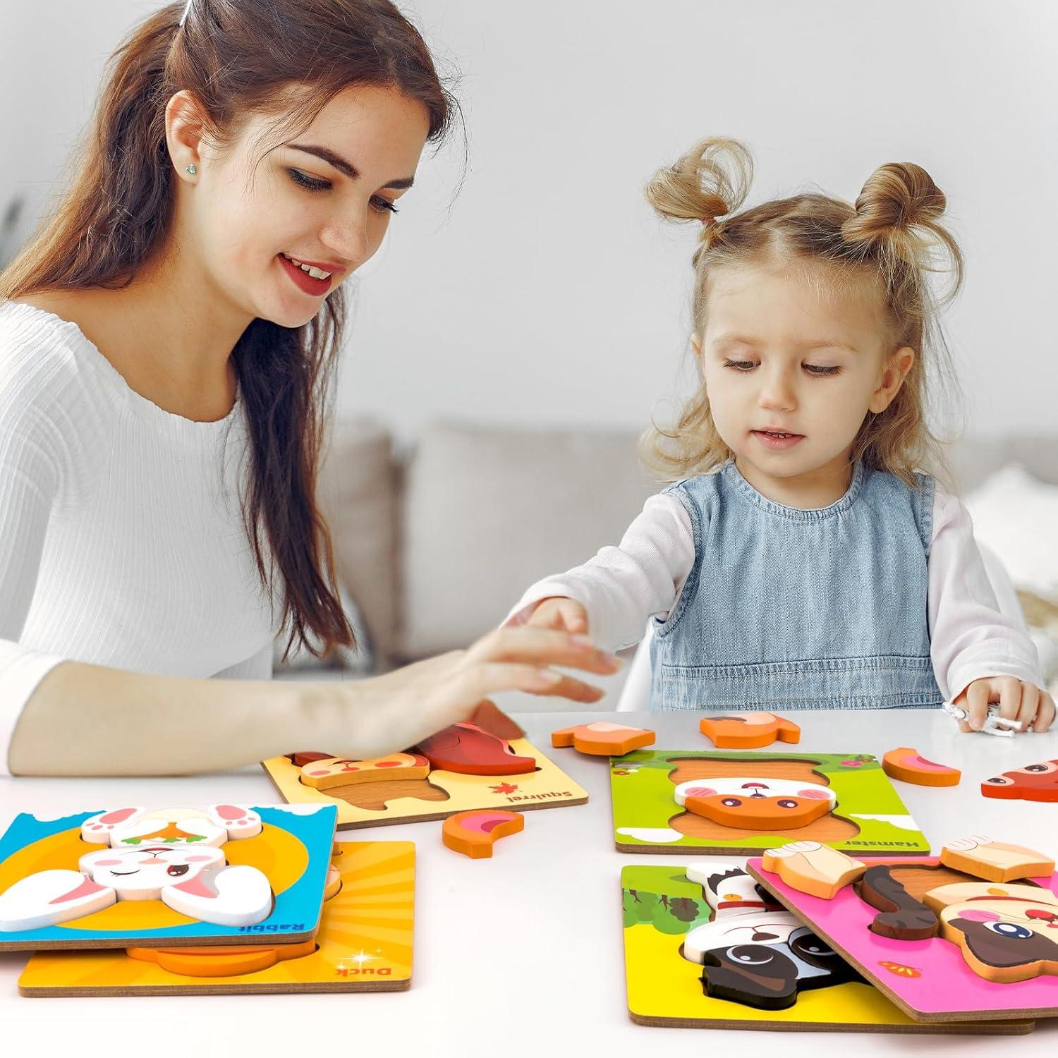 Rompecabezas de Madera Montessori YUNHE 6 Animales 0.64 kg