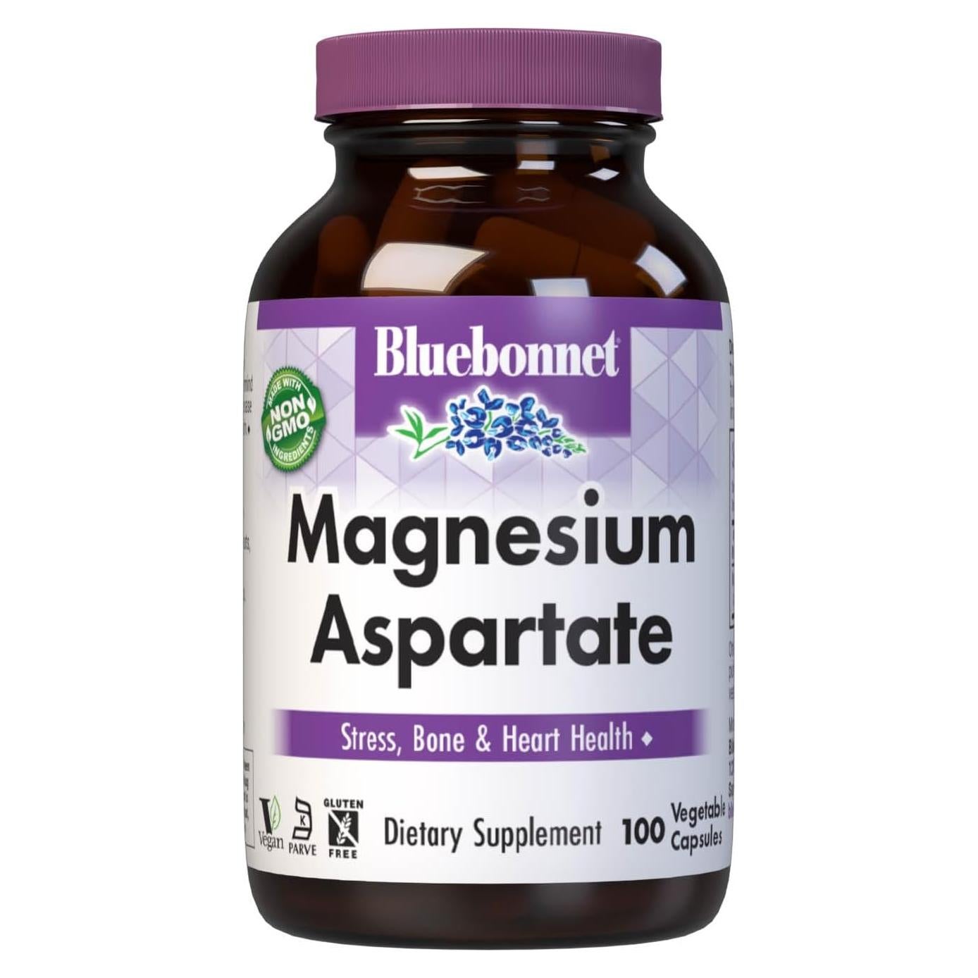 Suplemento de Magnesio 400 mg Bluebonnet - 100 Cápsulas Veganas