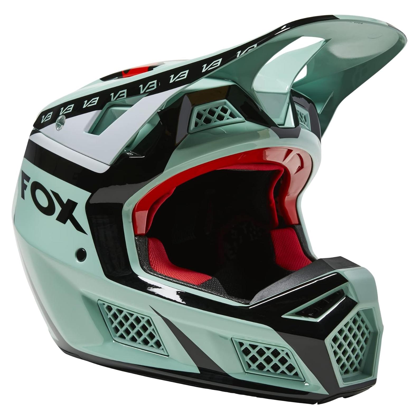 Casco de Motocross Fox Racing V3 RS DVIDE Jade Pequeño