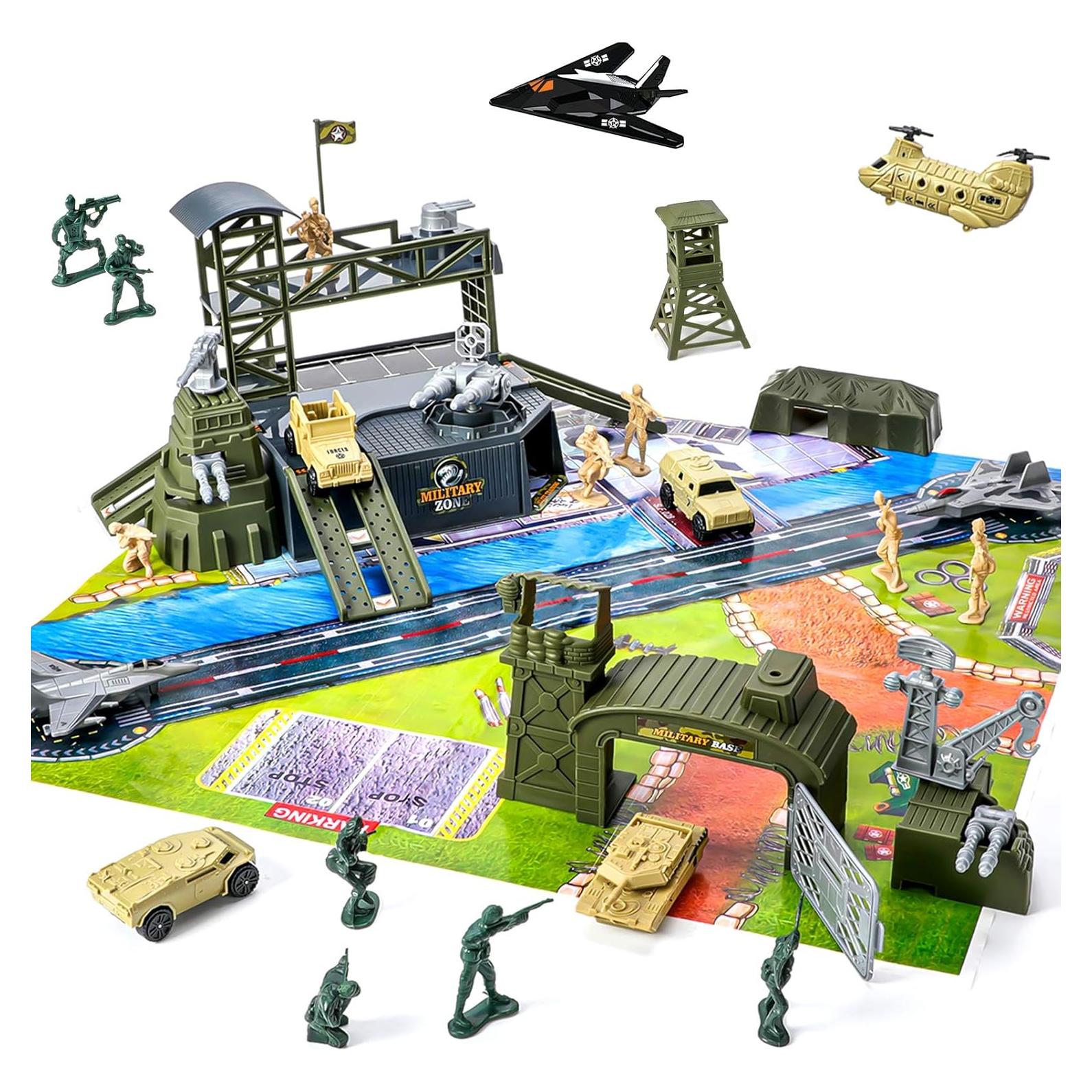 Juego de Base Militar 47 Piezas Juguetes Singer con Accesorios