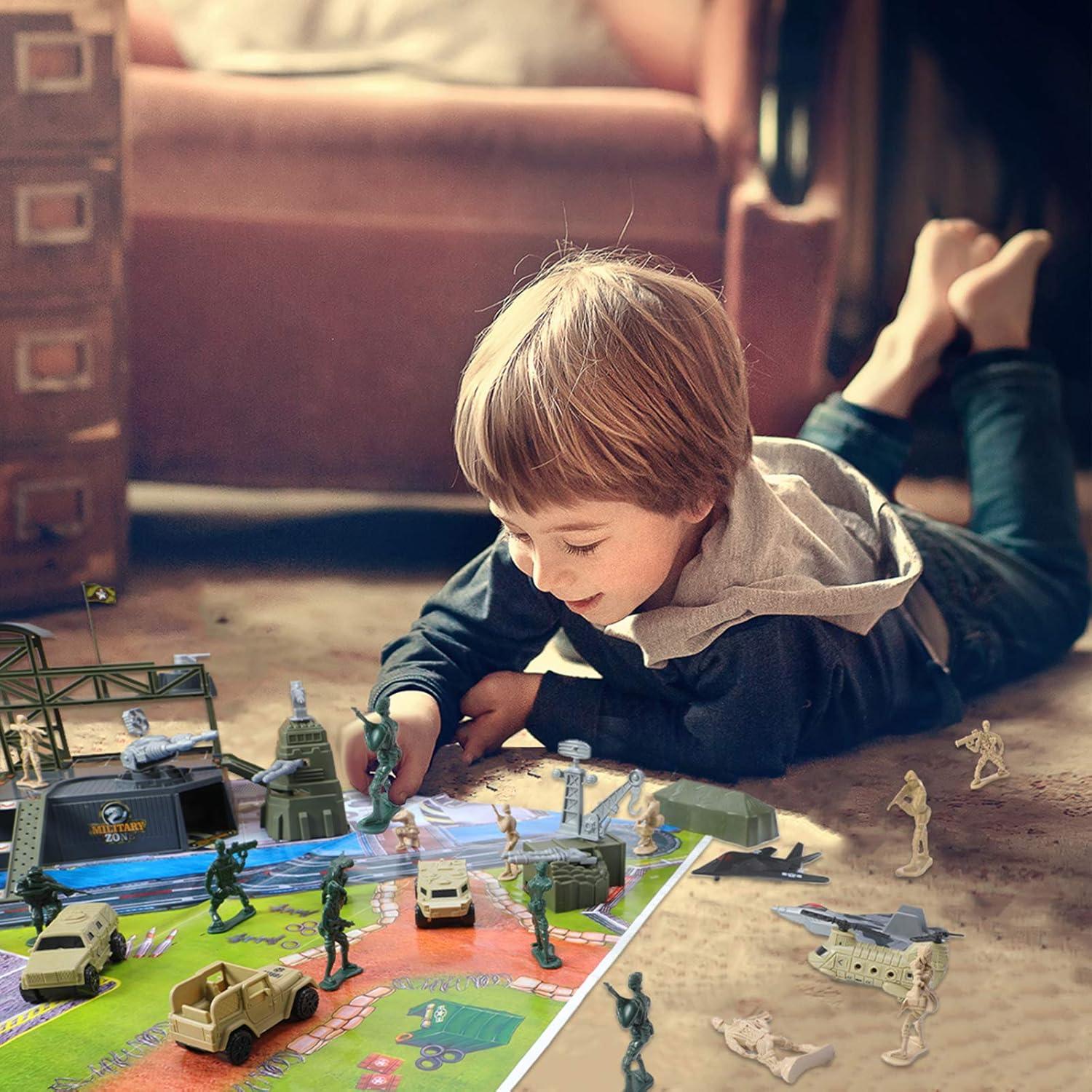 Juego de Base Militar 47 Piezas Juguetes Singer con Accesorios