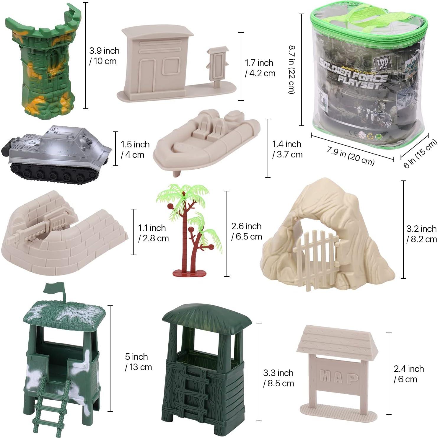 Juego de Figuras de Acción Militar Flexzion - 100 Pcs