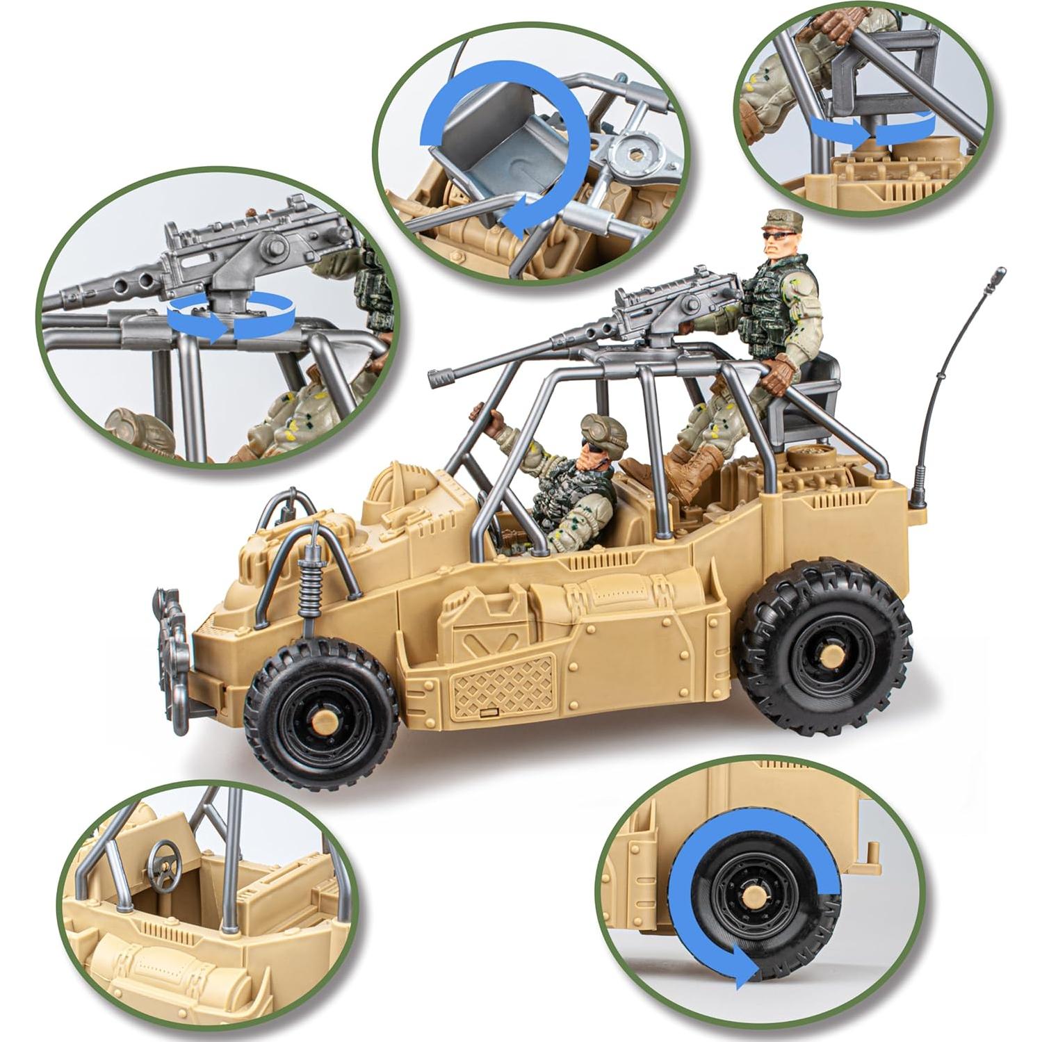 Set de Figuras de Acción Militar 10PCS - Ejército EE. UU. con Vehículos y Armas